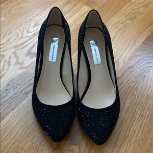 INC Black Rhinestone Heels. Size 8